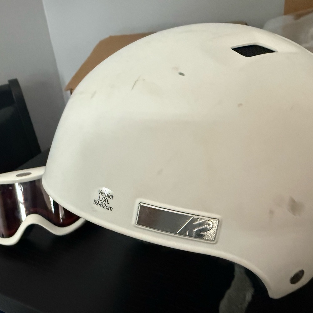 K2 Kids Cream Helmet with Goggles